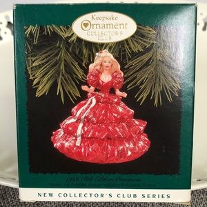 Keepsake handcrafted dated Barbie 1996 collectors club ornament